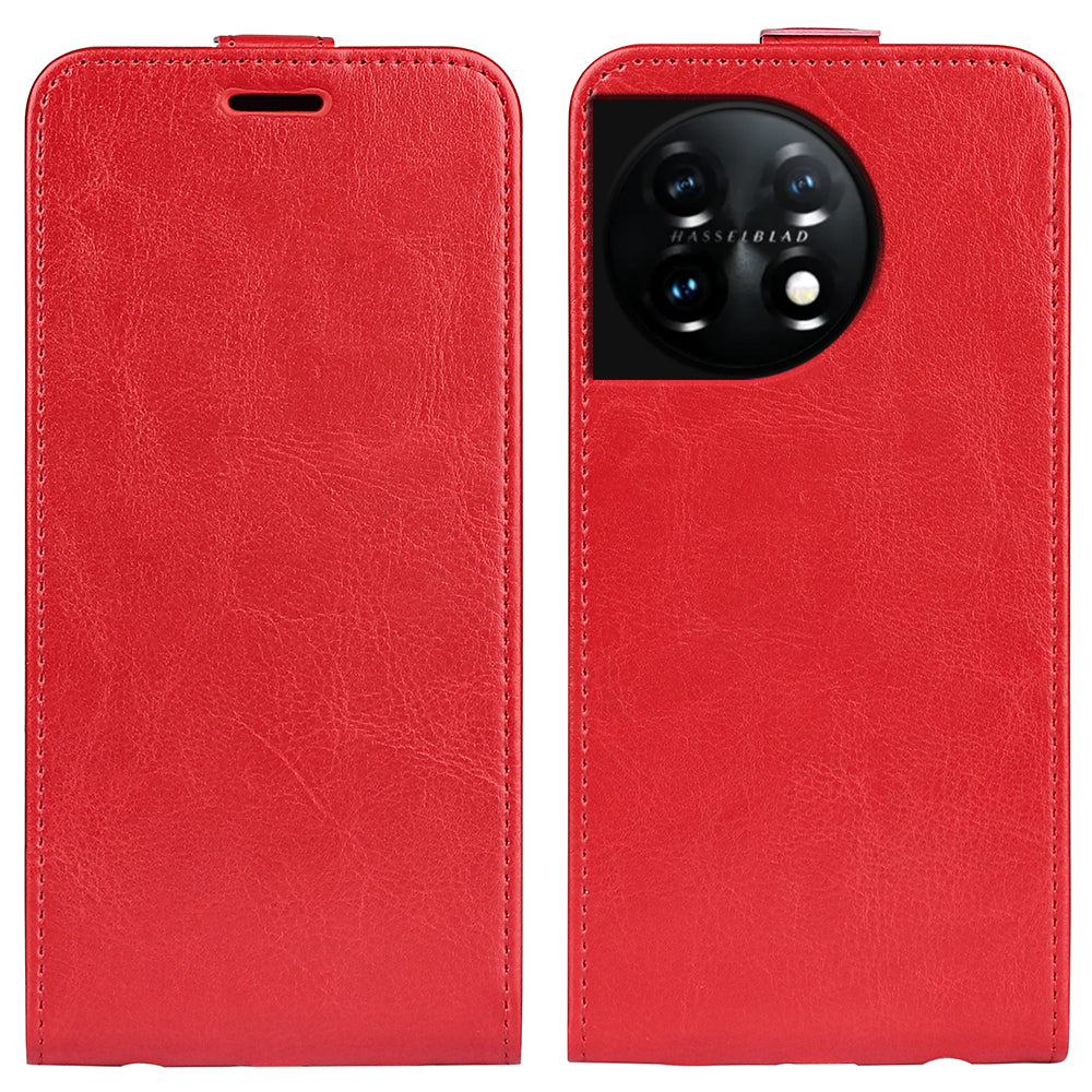 For OnePlus 11 5G Crazy Horse Texture PU Leather Anti-drop Phone Case with Card Slot Dual Magnetic Clasp Vertical Flip Phone Cover For OnePlus 11 5G Crazy Horse Texture PU Leather Anti-drop Phone Case with Card Slot Dual Magnetic Clasp Vertical Flip Phone Cover